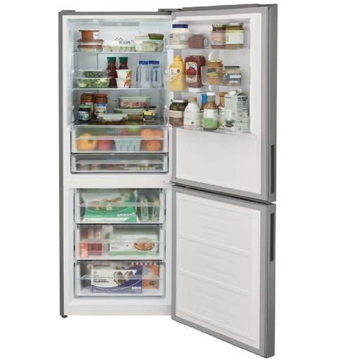 Frigidaire 11.5 Cu. Ft. Bottom Freezer Refrigerator ENERGY STAR Certified, 12.0 cu. ft. Capacity, LED Lighting, Brushed Steel 
